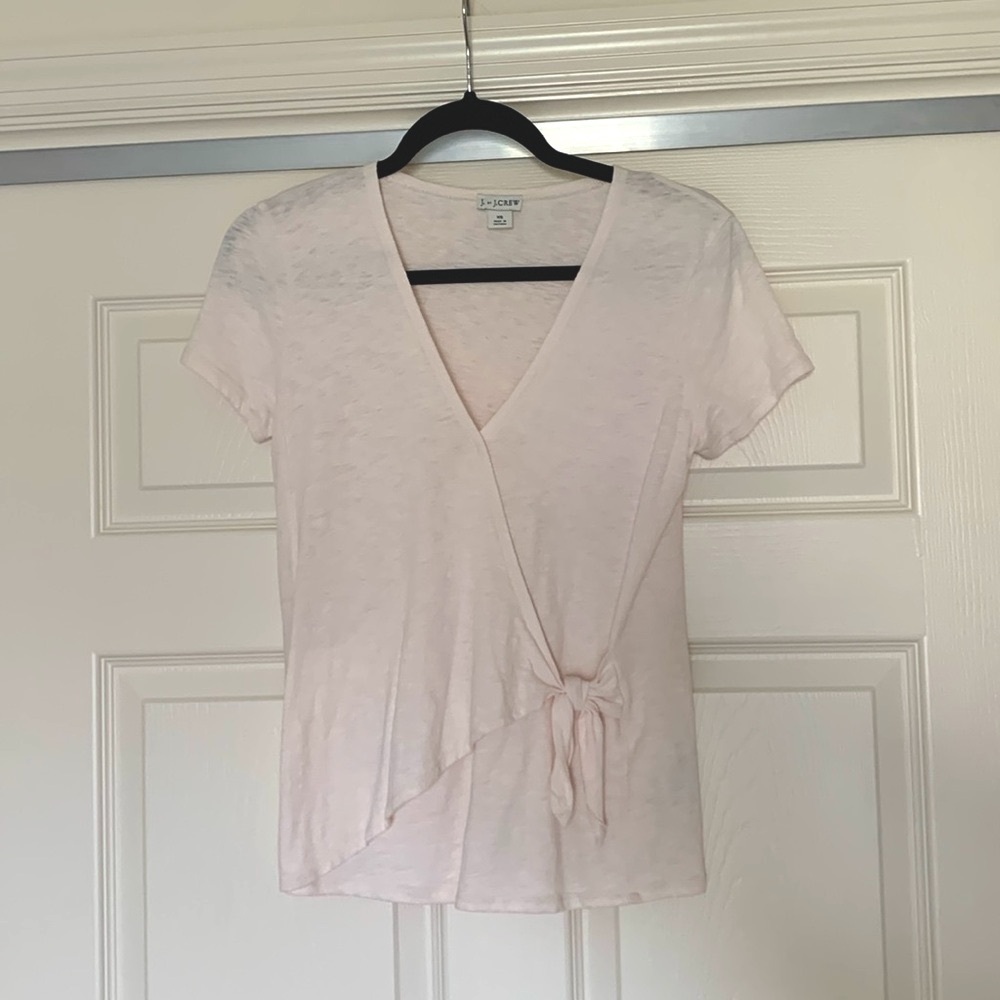 J By J Crew Faux Wrap Short Sleeve Shirt Women’s XS Light Pink